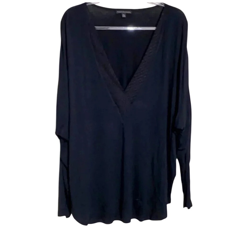 Signature Studio XL black V-neck dolman sleeve top